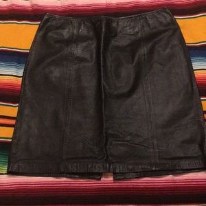 Black lambskin leather midi skirt by Croft & Barrow